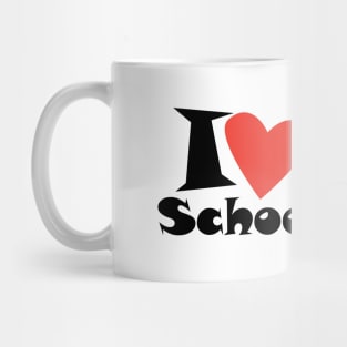 I love My School. Slogan. Back to school. Hello School. Happy Teacher Day. Autumn. Learning Children. Cartoon Graphic design Mug